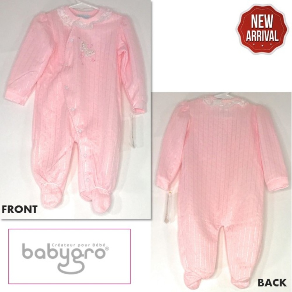 BABYGRO Pink Long Sleeve Onesies - LARGE   🌸